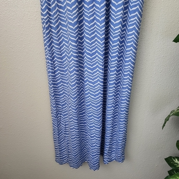 Vineyard Vines Blue Whales Chevron Sleevless Vneck Maxi Dress Tie Back XS - Picture 5 of 9